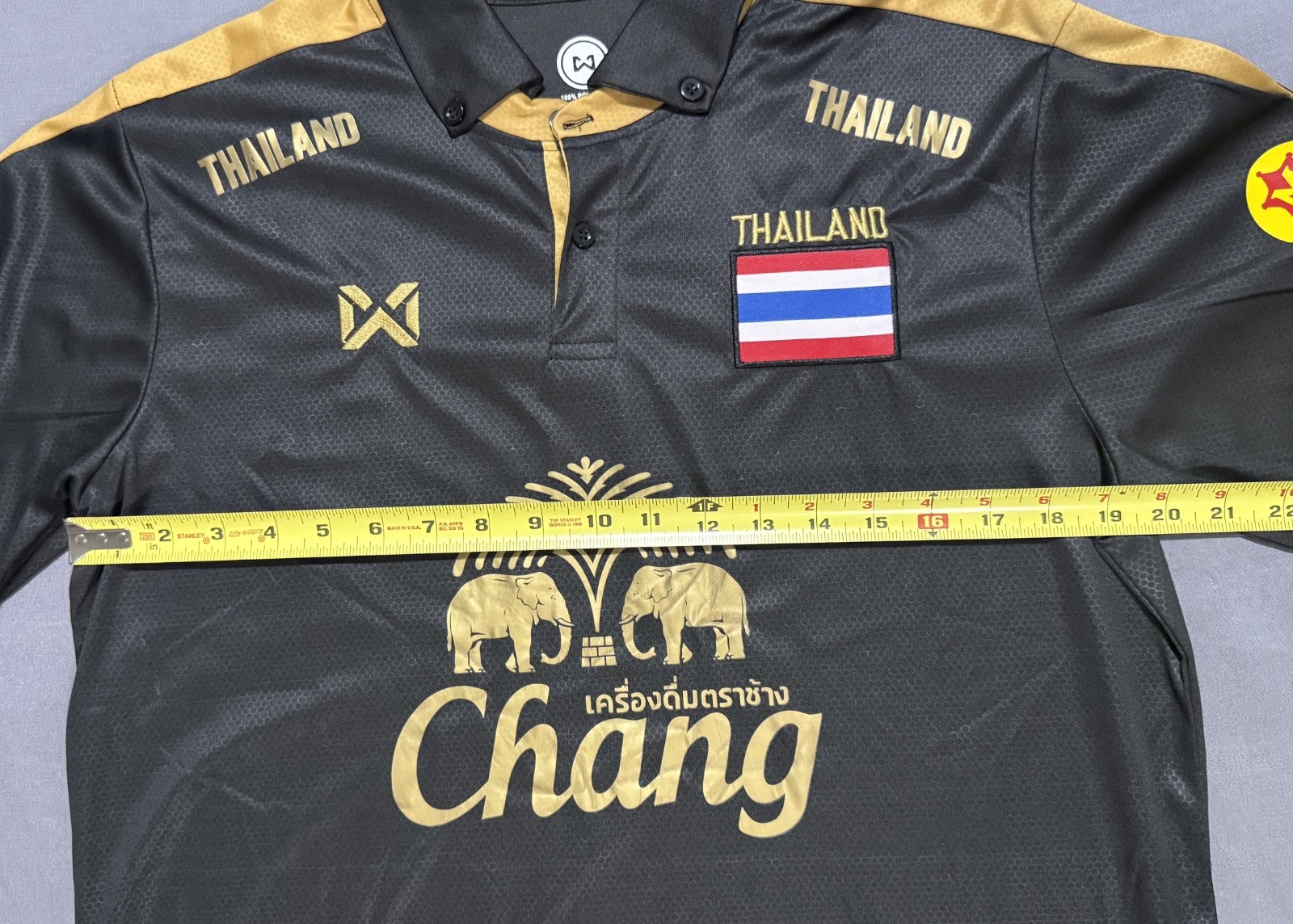 Thailand Soccer Polo Jersey Men’s XL Black Gold Warrix Chang Coca Cola NWT gallery