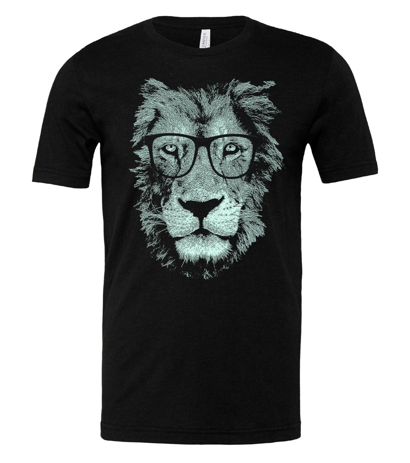 Lion Wearing Glasses, Men’s Animal print T-shirt, Funny Hipster Illustration