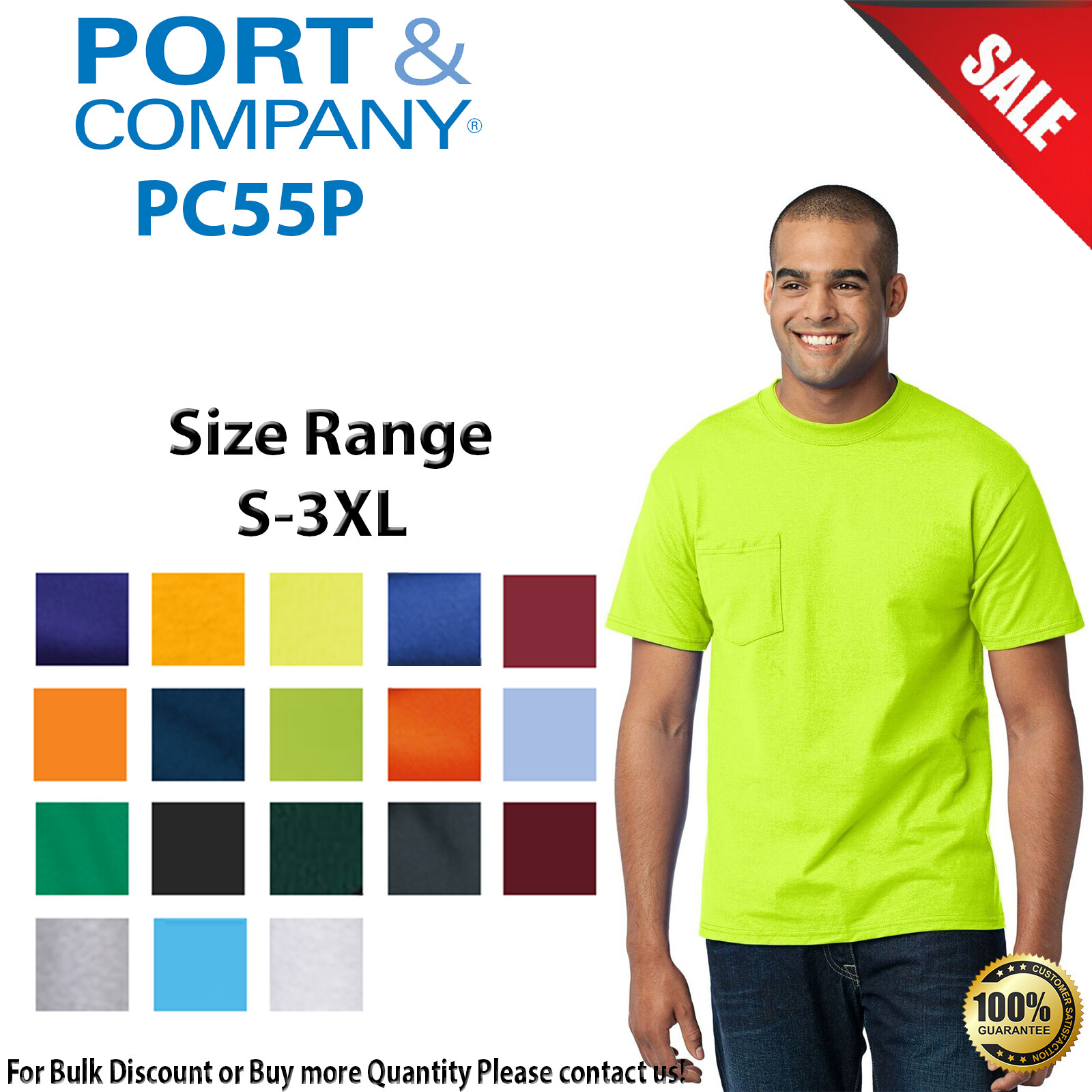 Port & Company Mens Short Sleeve Core Blend Pocket Crew Neck Tee PC55P gallery