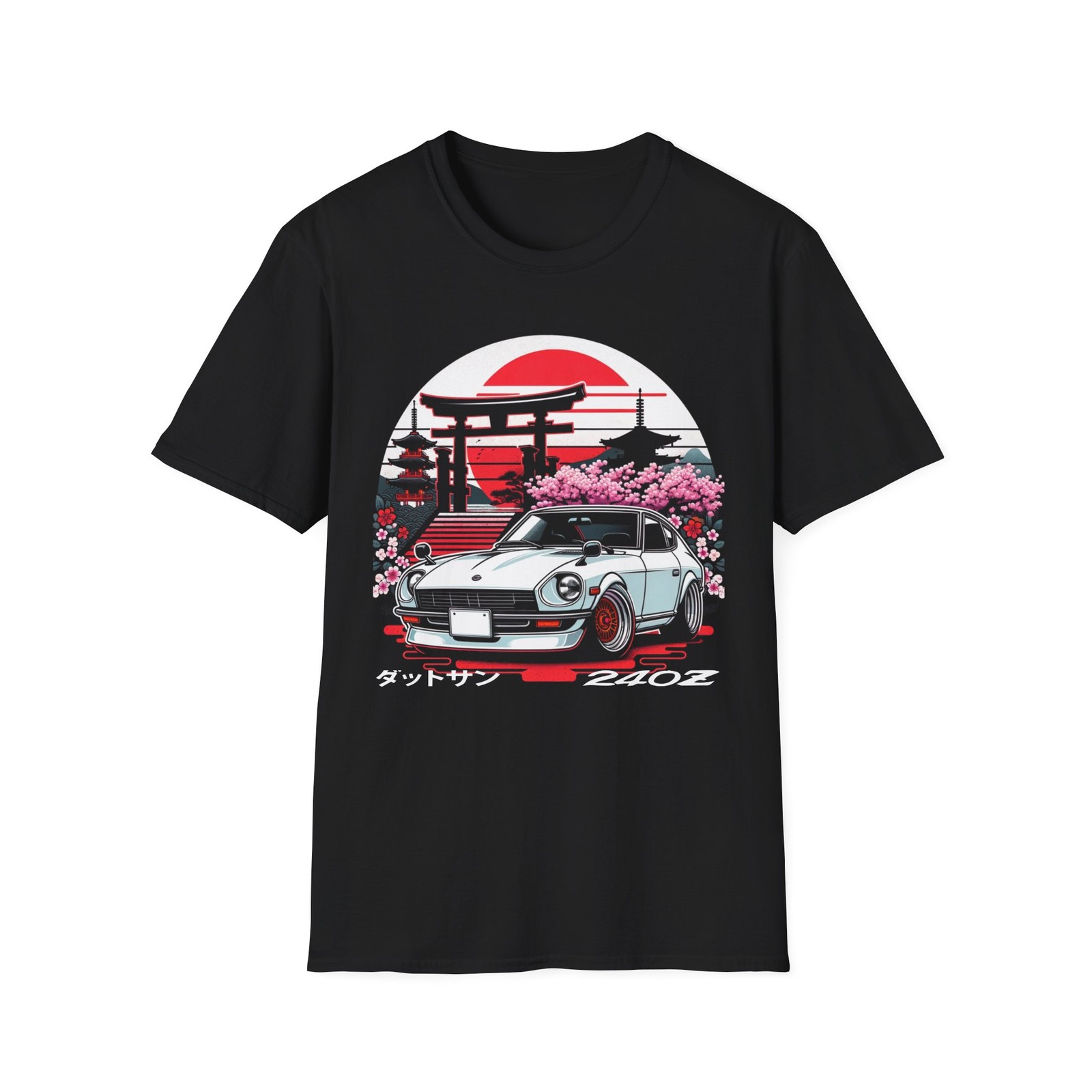 Datsun 240Z JDM TShirt Classic Japanese Car Art Cherry Blossom Drift Graphic Tee gallery