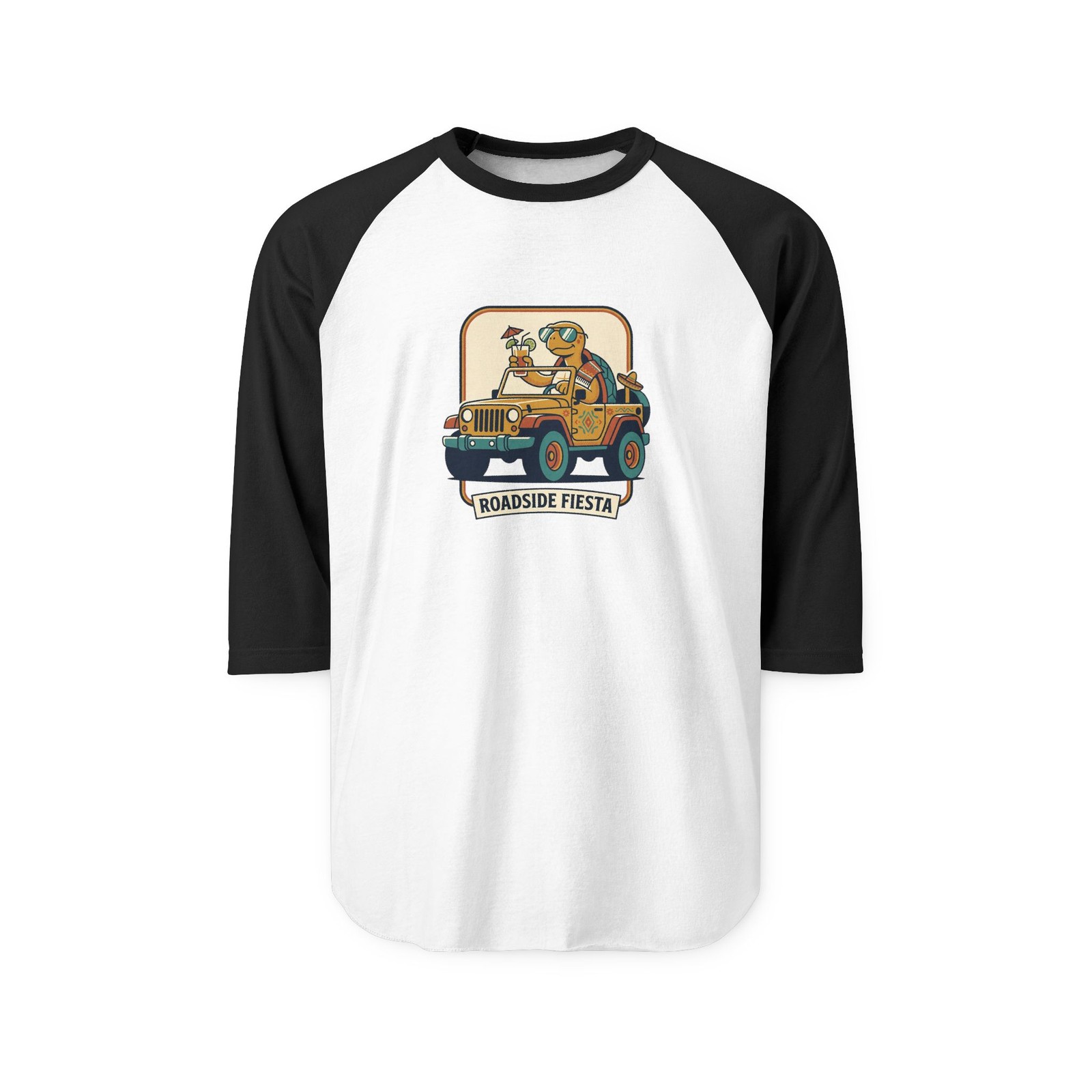 Turtle Chillin In a Jeep Unisex Three-Quarter Sleeve Raglan Shirt gallery
