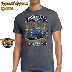 Route 66 100 Year Centennial, 1955 Chevy Pick Up, Custom Made T-Shirt