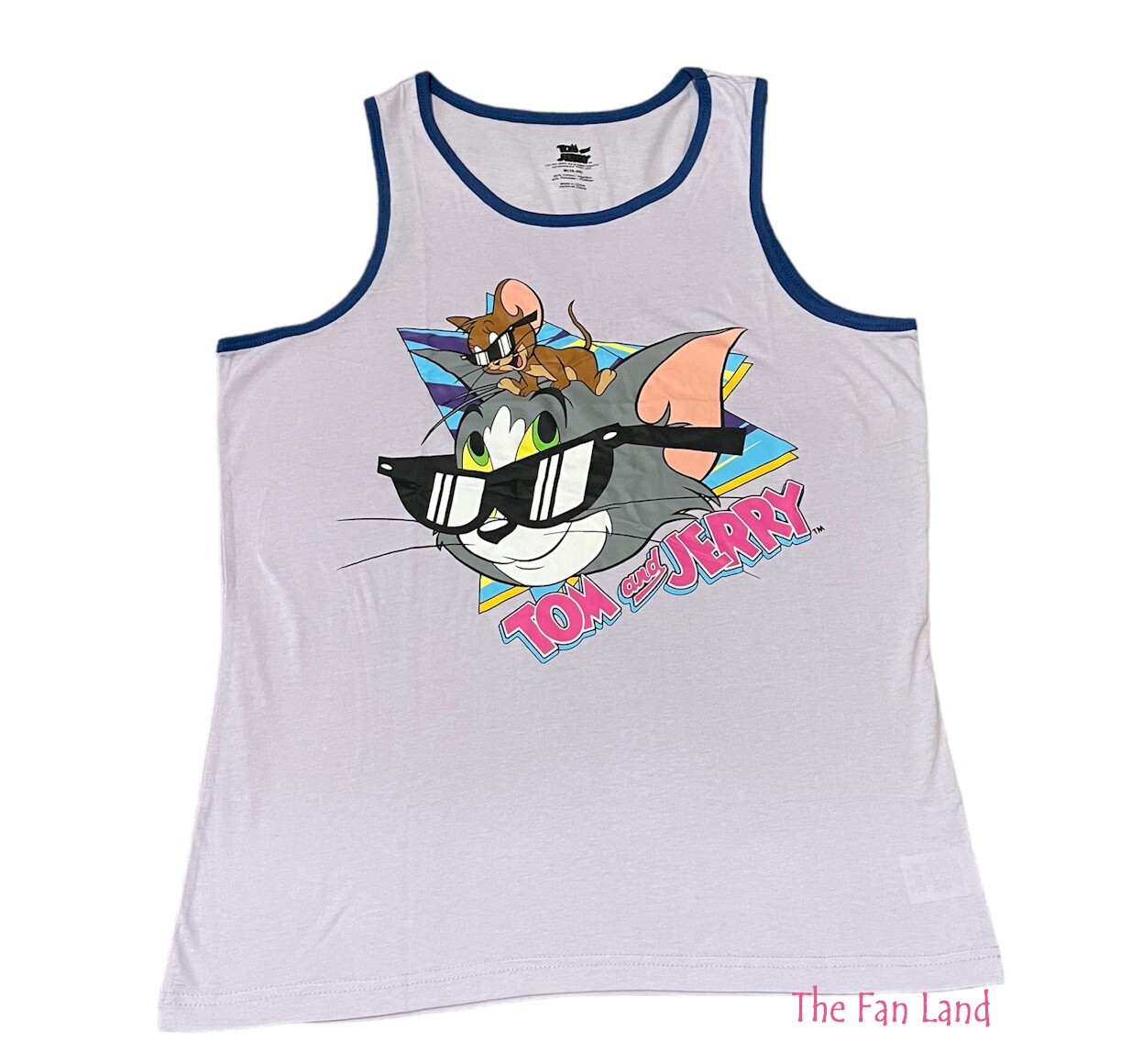 New Tom and Jerry Hanna Barbera 1940 Purple Men's Vintage Tank Top T-Shirt gallery