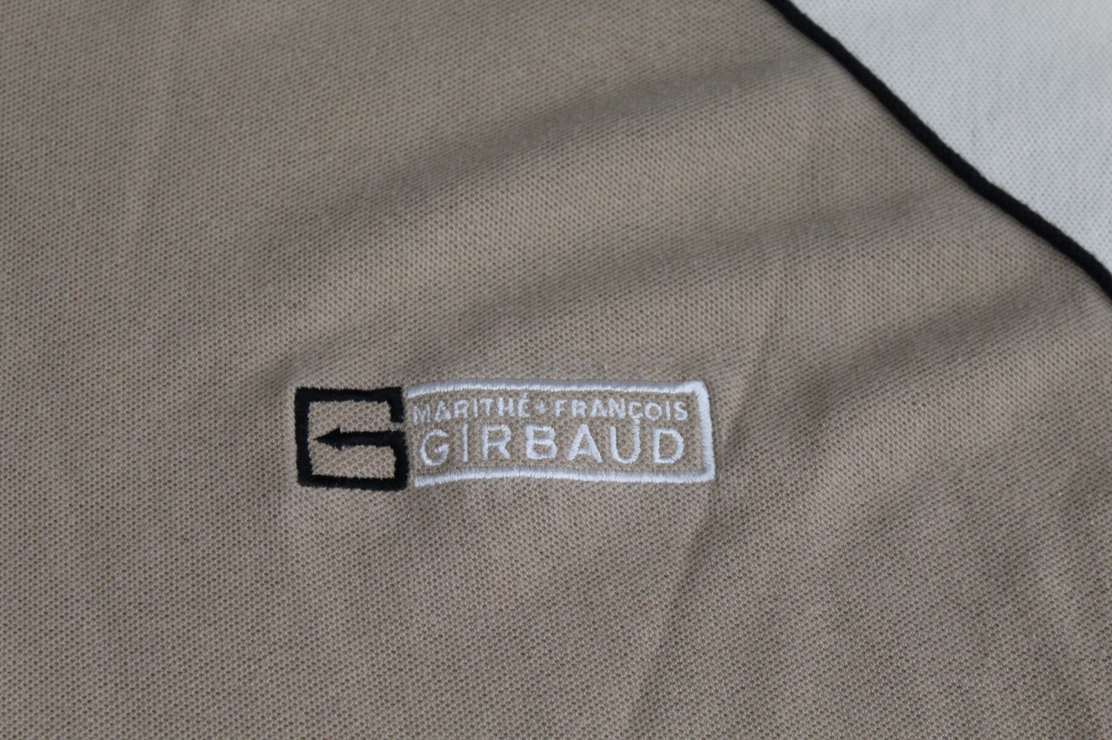 VTG Y2K Marithe Francois Girbaud Cotton Knit Brown Beige Embroidered SS Shirt 2X gallery