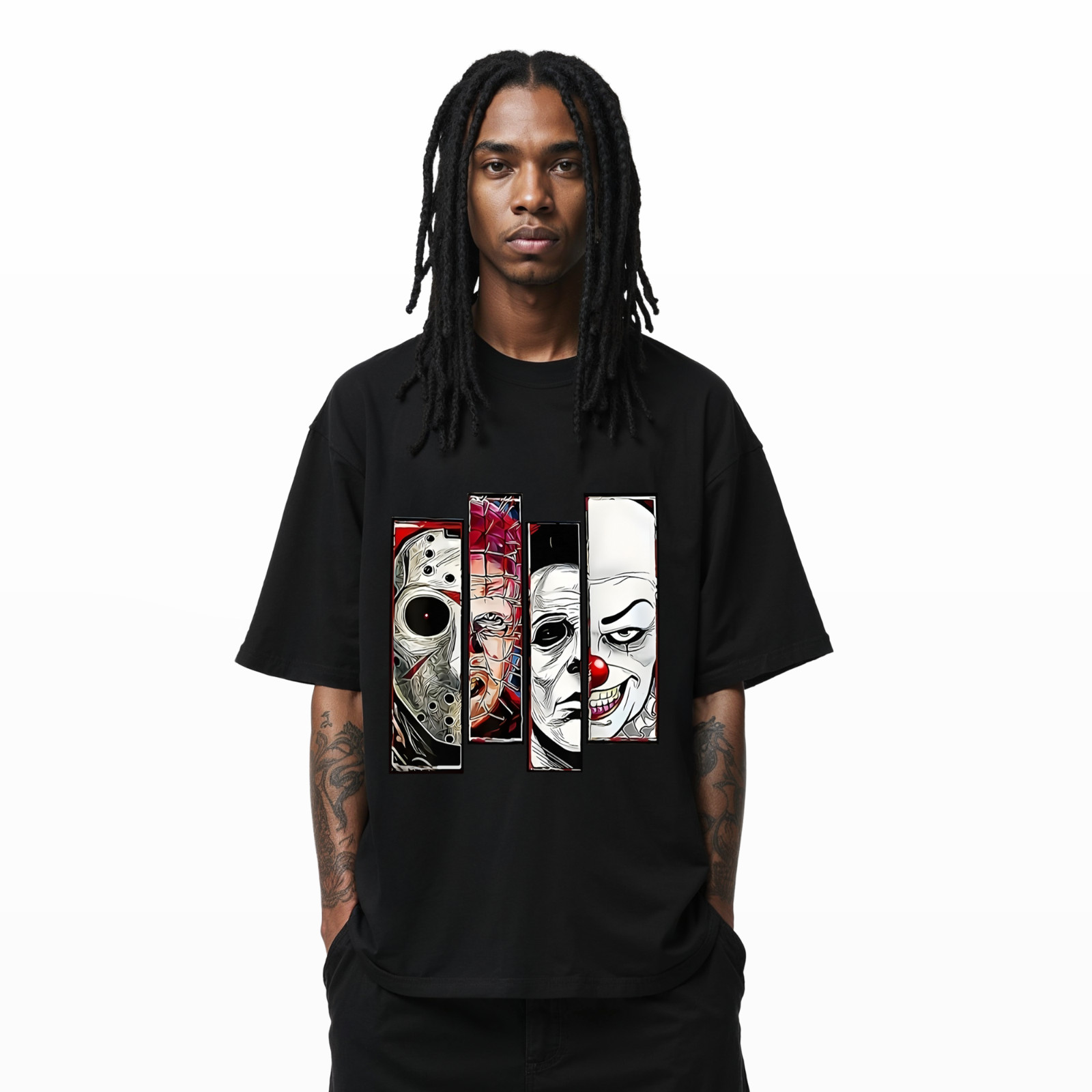 Horror Movie Villains Graphic T-Shirt – Scary Slasher Characters Art Tee A273 gallery