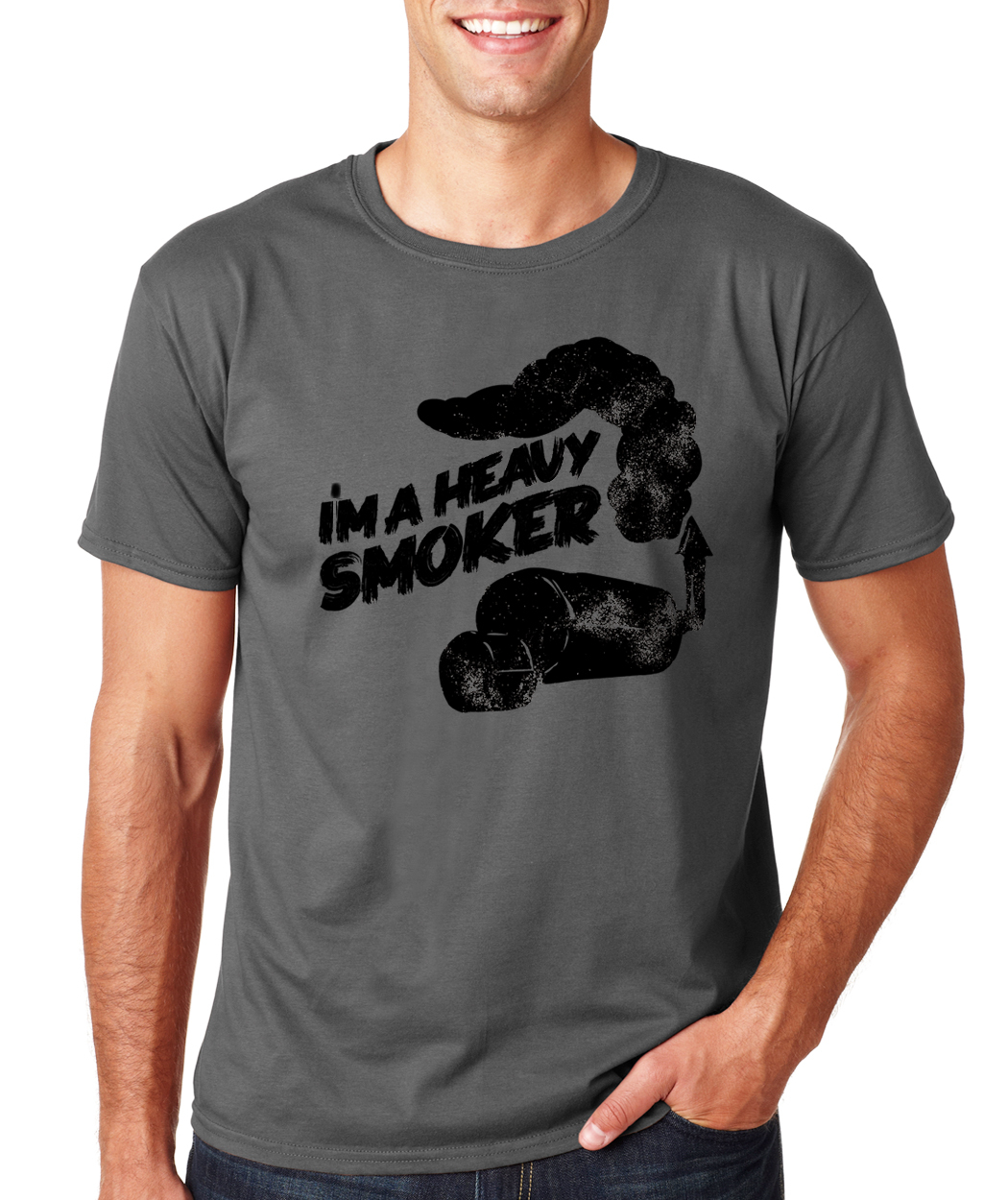 I'M A HEAVY SMOKER bbq grilling smoking barbeque meat funny T-Shirt gallery