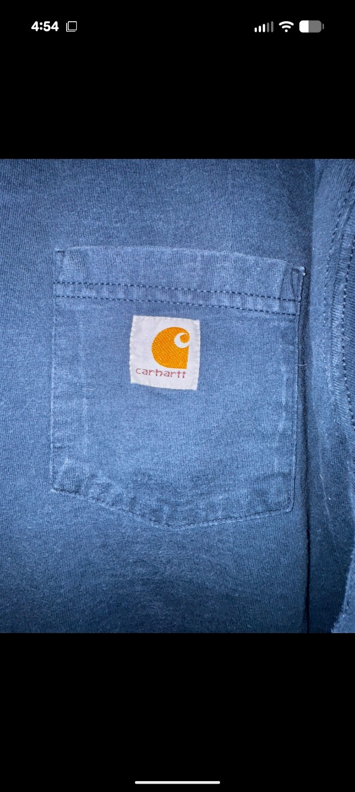 Carhartt Blue Cotton Knit Regular Fit Men's Pocket Logo Crew Neck T-Shirt L gallery