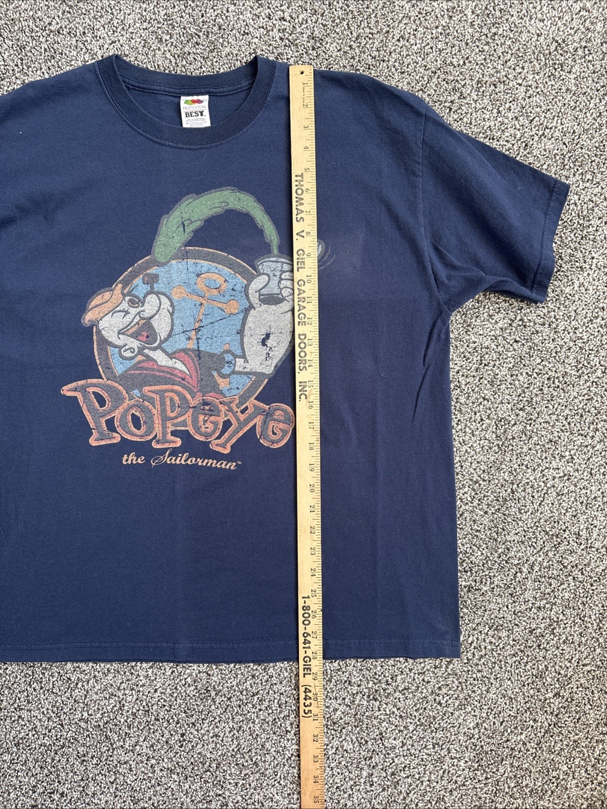 Fruit Of The Loom Popeye the Sailorman T Shirt Size XL Blue Graphic Print gallery