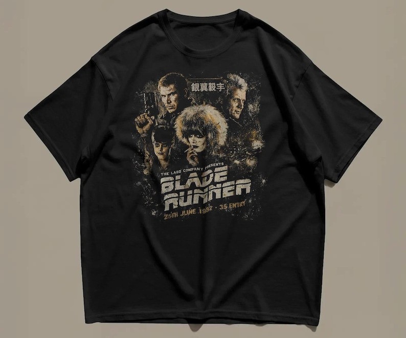 Blade Runner 1982 Vintage Movie T-Shirt, Retro Sci-Fi Cult Film Tee