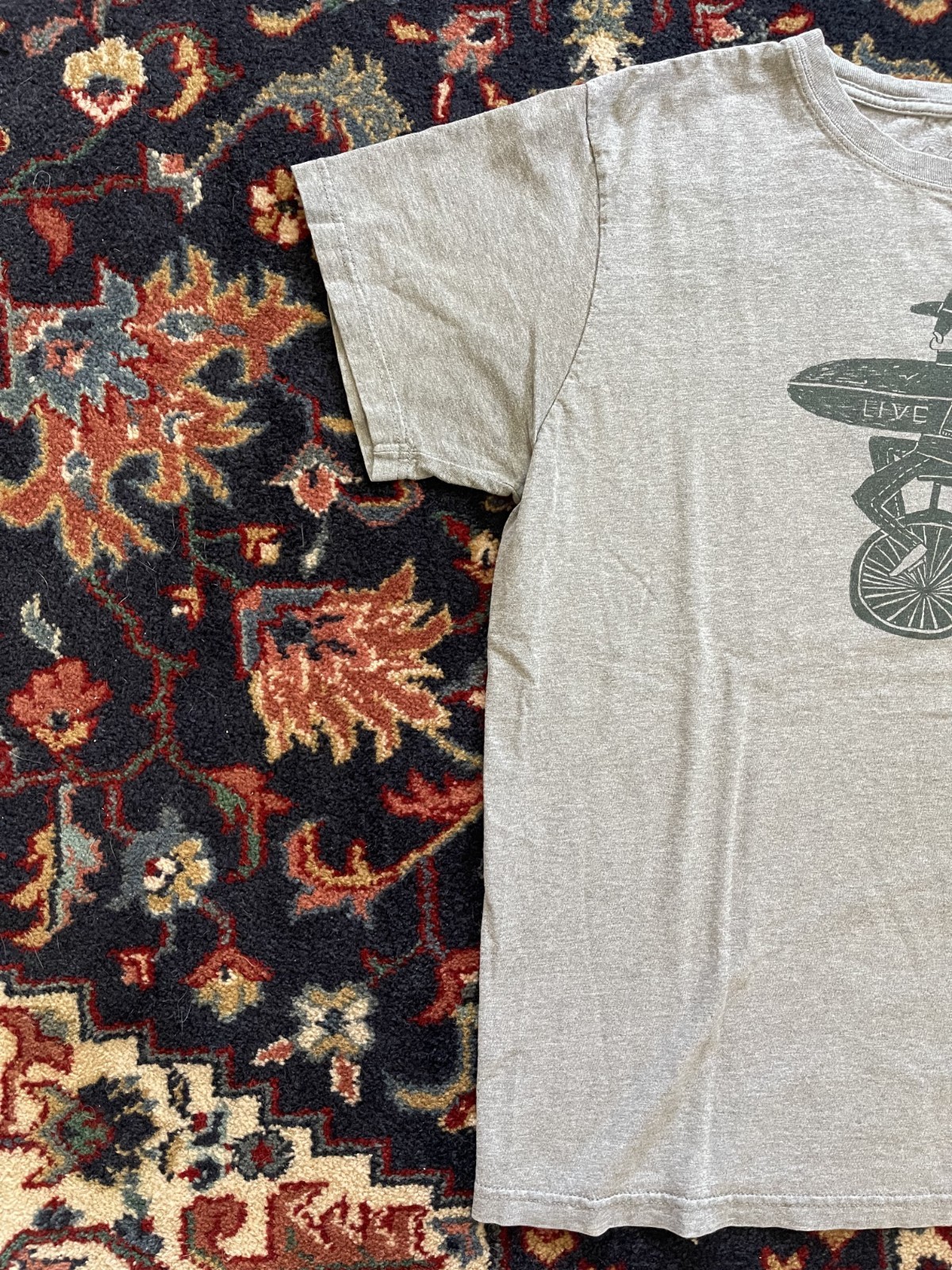 Distressed Patagonia Responsibili-tee Mens XL Unicycle Live Simply Gray T-Shirt gallery