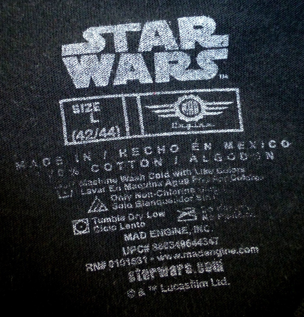 Star Wars Death Star Epic Fail T-Shirt Size L/XL Black Cotton Mens gallery