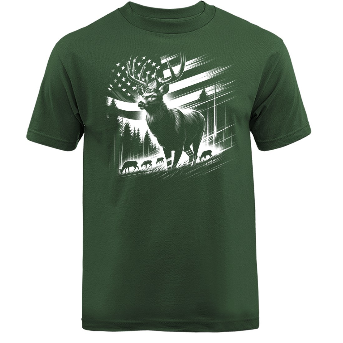 American Flag Deer Hunting Buck Wildlife Wilderness Outdoor Nature T-shirt gallery