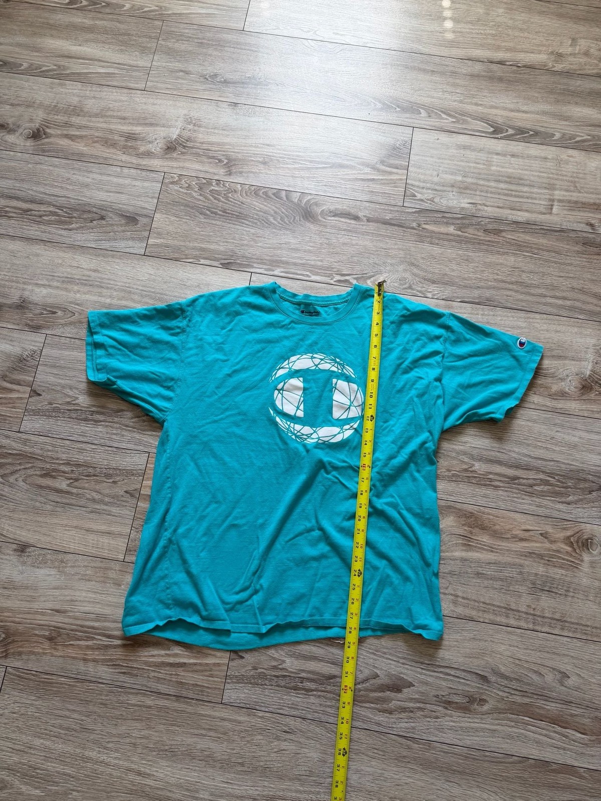 Champion Graphic Orb Logo T-Shirt Electric Cyan Blue 2XL gallery