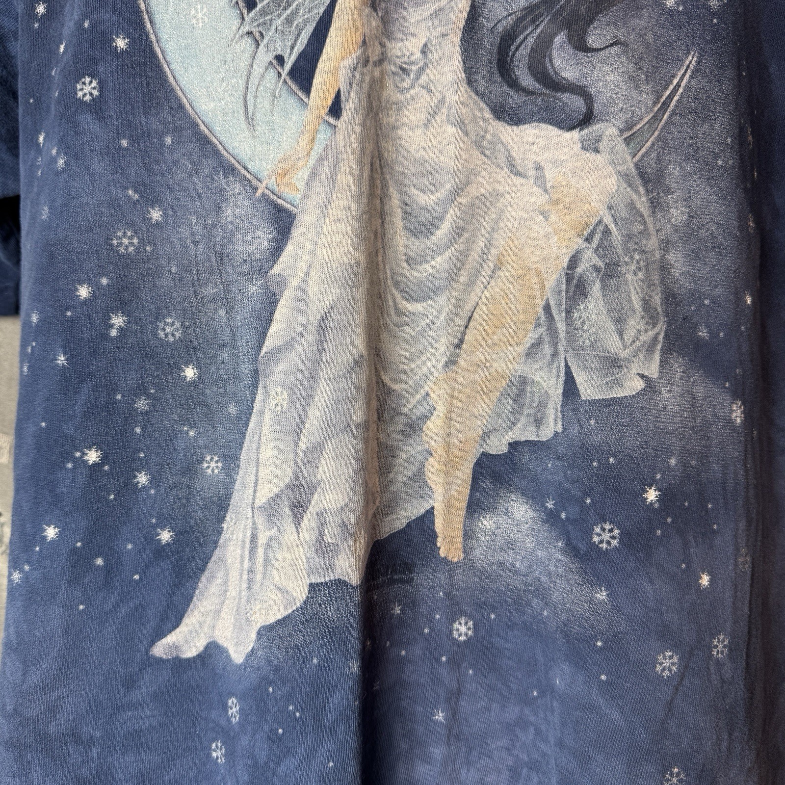 VTG The Mountain Moon Fairy Elf T-shirt Adult 2XL Blue Tie-Dye Pixie Fairycore gallery
