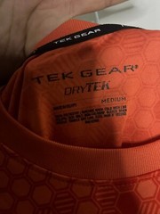 Tek Gear Orange Dry Tek Honeycomb Pattern T-Shirt Short Sleeve Mens Size Medium