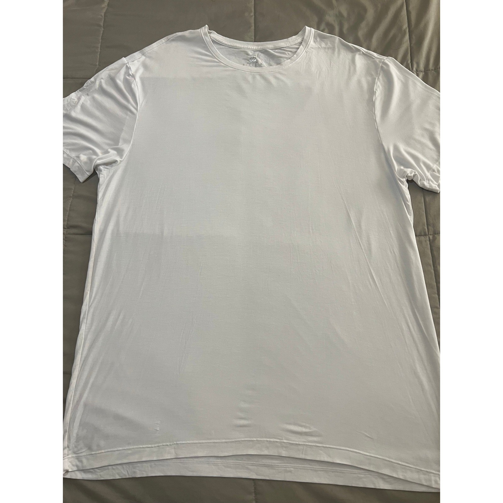 David Archy Mens XL White Bamboo Rayon Spandex Stretch Crewneck T-Shirt (1032) gallery