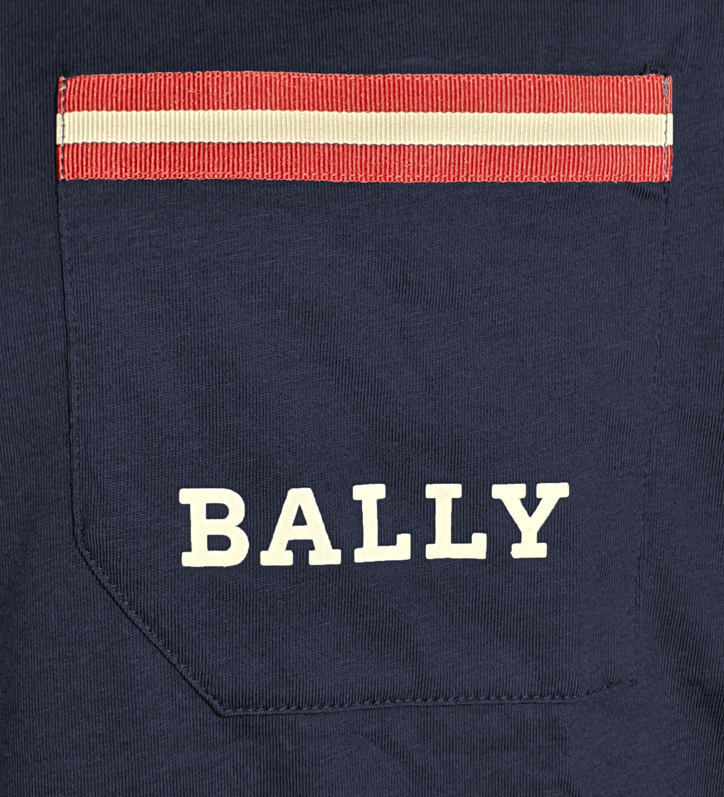 Bally 6233731 Men's Navy Blue 100% Cotton Pocket T-Shirt MSRP $300 gallery
