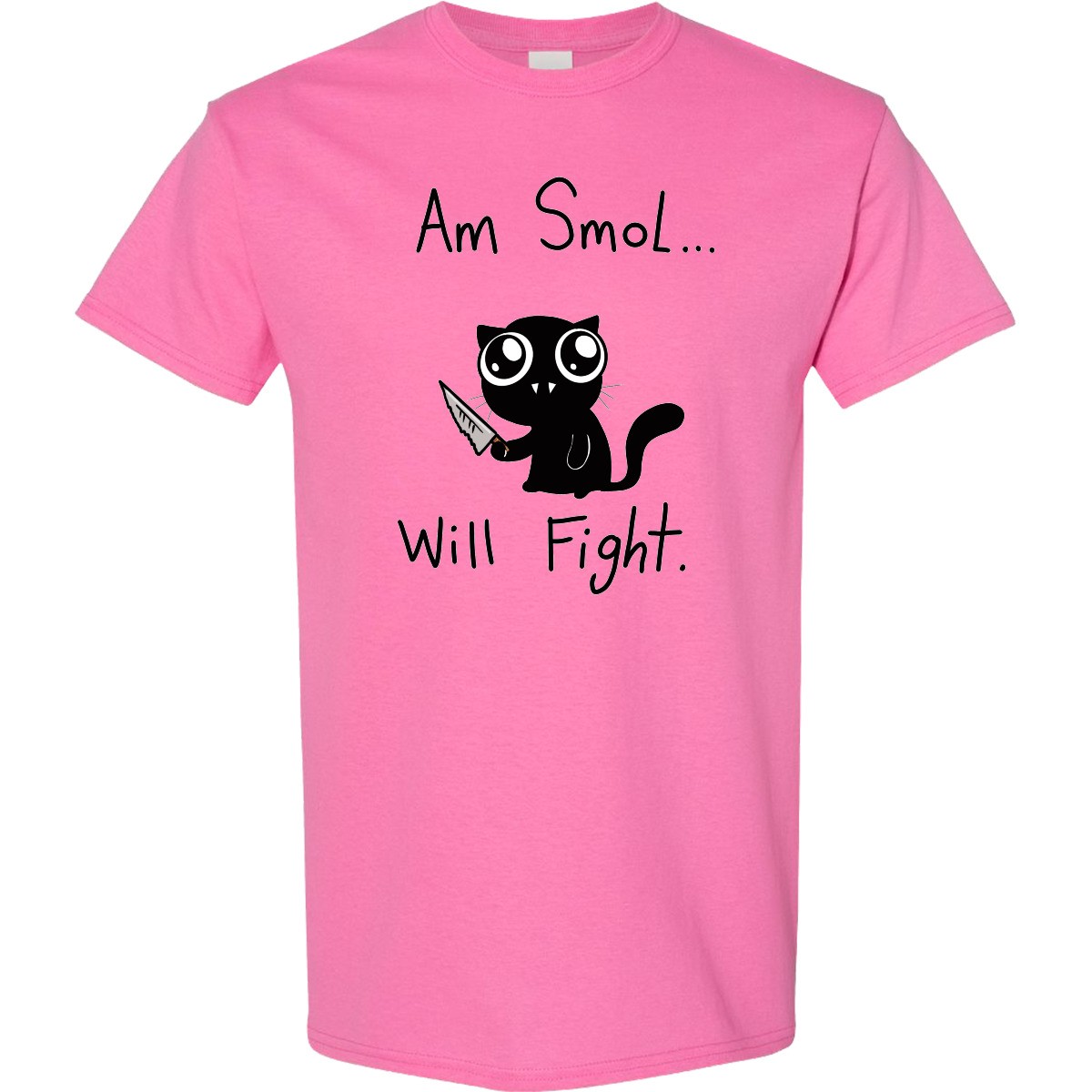 Inktastic Am Smol Will Fight T-Shirt Cat Black Emi Boz Goth Mens Clothing Tees gallery
