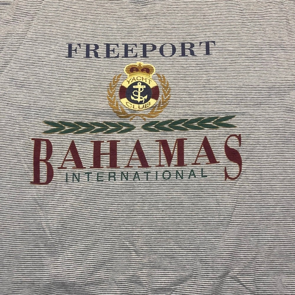 Vintage Men’s Large Kingstree Classic Freeport Bahamas Yacht Club Strip T-Shirt