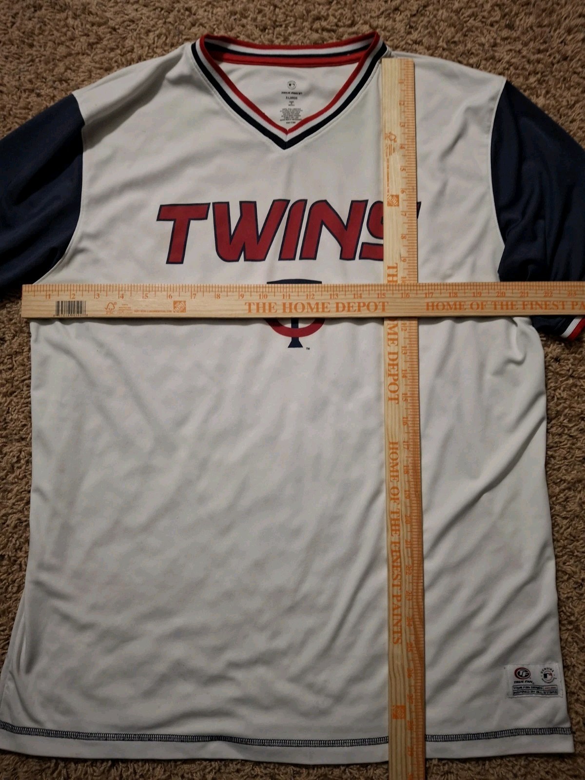 Minnesota Twins True Fan Baseball T-Shirt Jersey Men's XL White MLB Quick Dry gallery