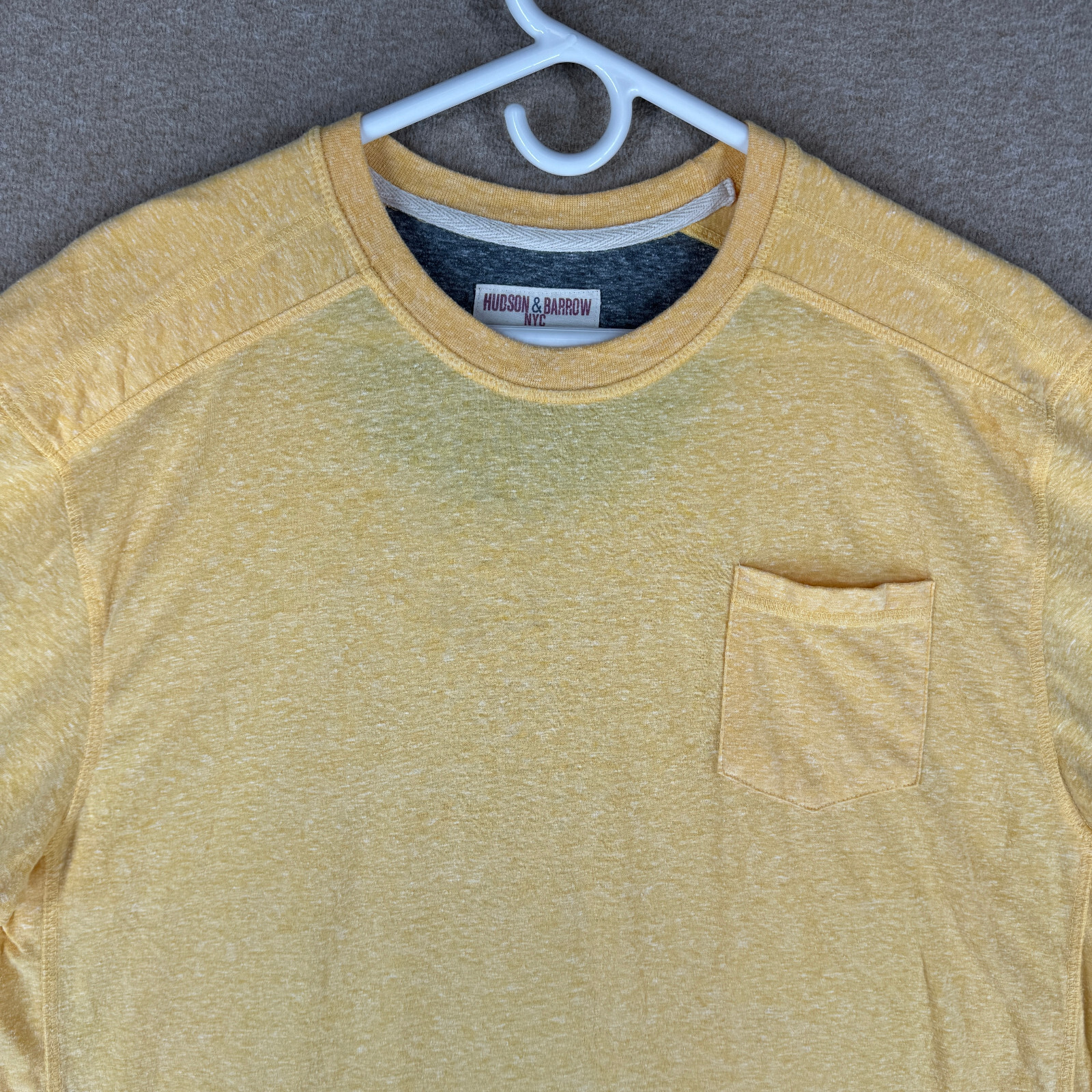 Hudson & Barrow Slim Men's Size 2XL Solid Yellow Cotton Blend Crew-Neck T-Shirt gallery