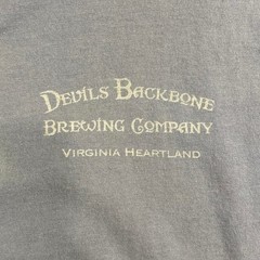 Distressed Y2K Devils Backbone Brewing Company Graphic T-Shirt Blue Mens XL