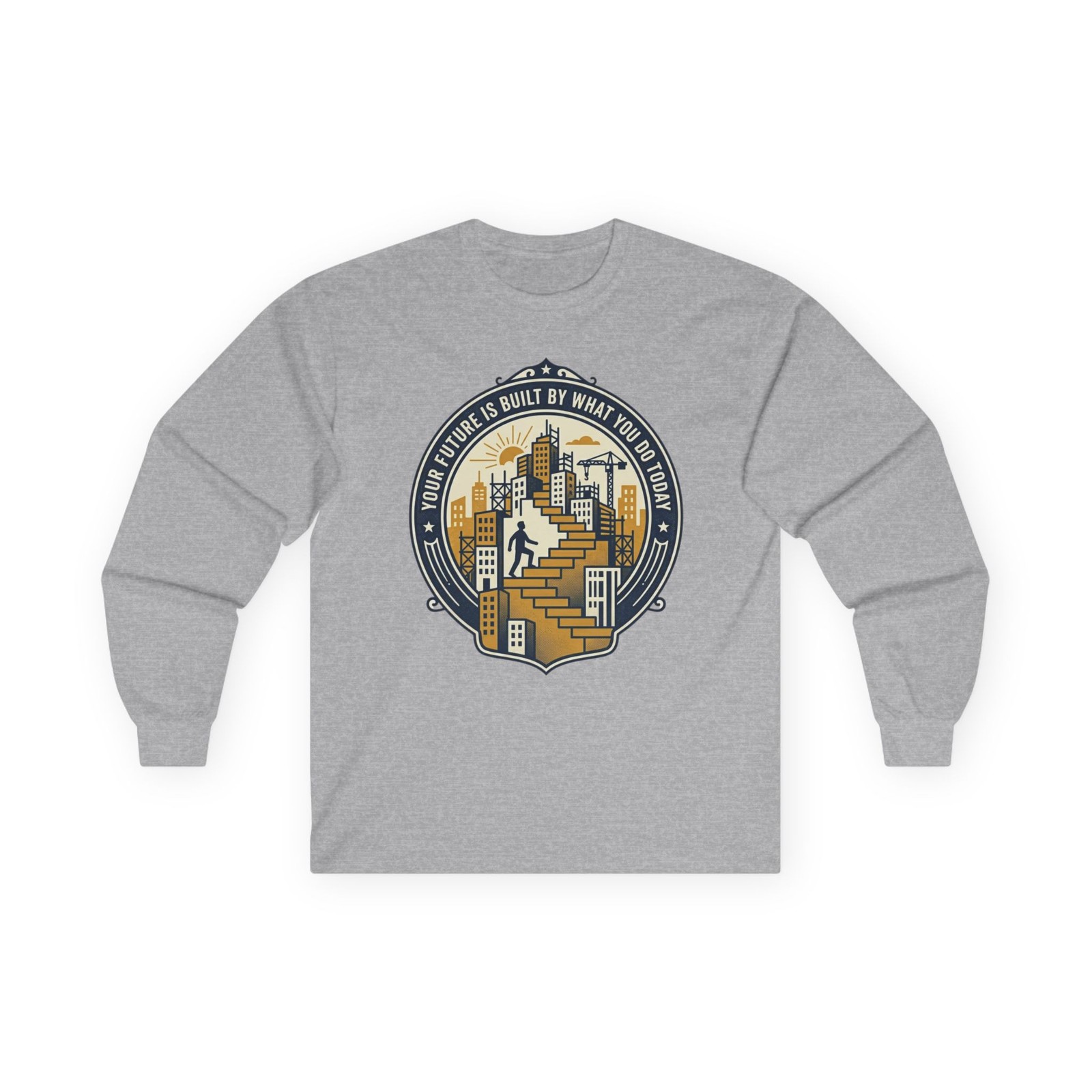 City Skyline Parkour Design Long Sleeve Tee | Urban Athlete Shirt