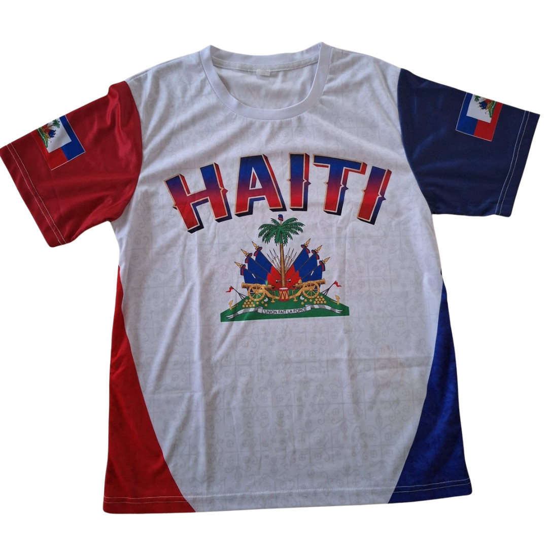 Haitian Flag Shirt Haiti Pride Graphic T-Shirt Unisex White Tee S-XL gallery