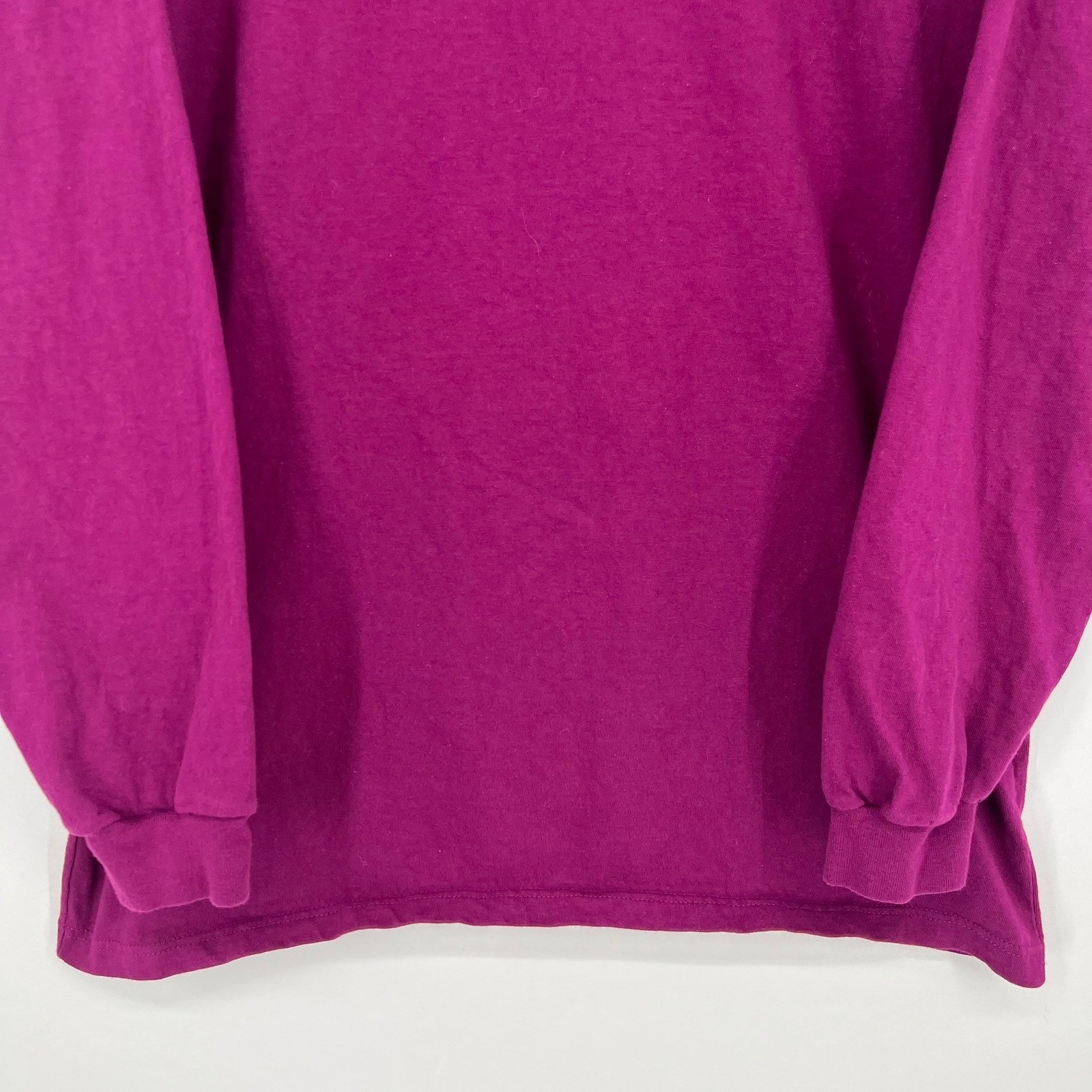 Vintage Hanes Activewear Mens Large Magenta Purple Mock Neck Cotton Shirt USA gallery