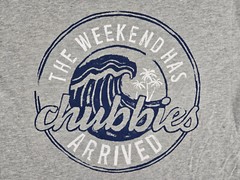 Chubbies Shirt Mens Medium The Weekend has Arrived Wave Surfing Gray Graphic T