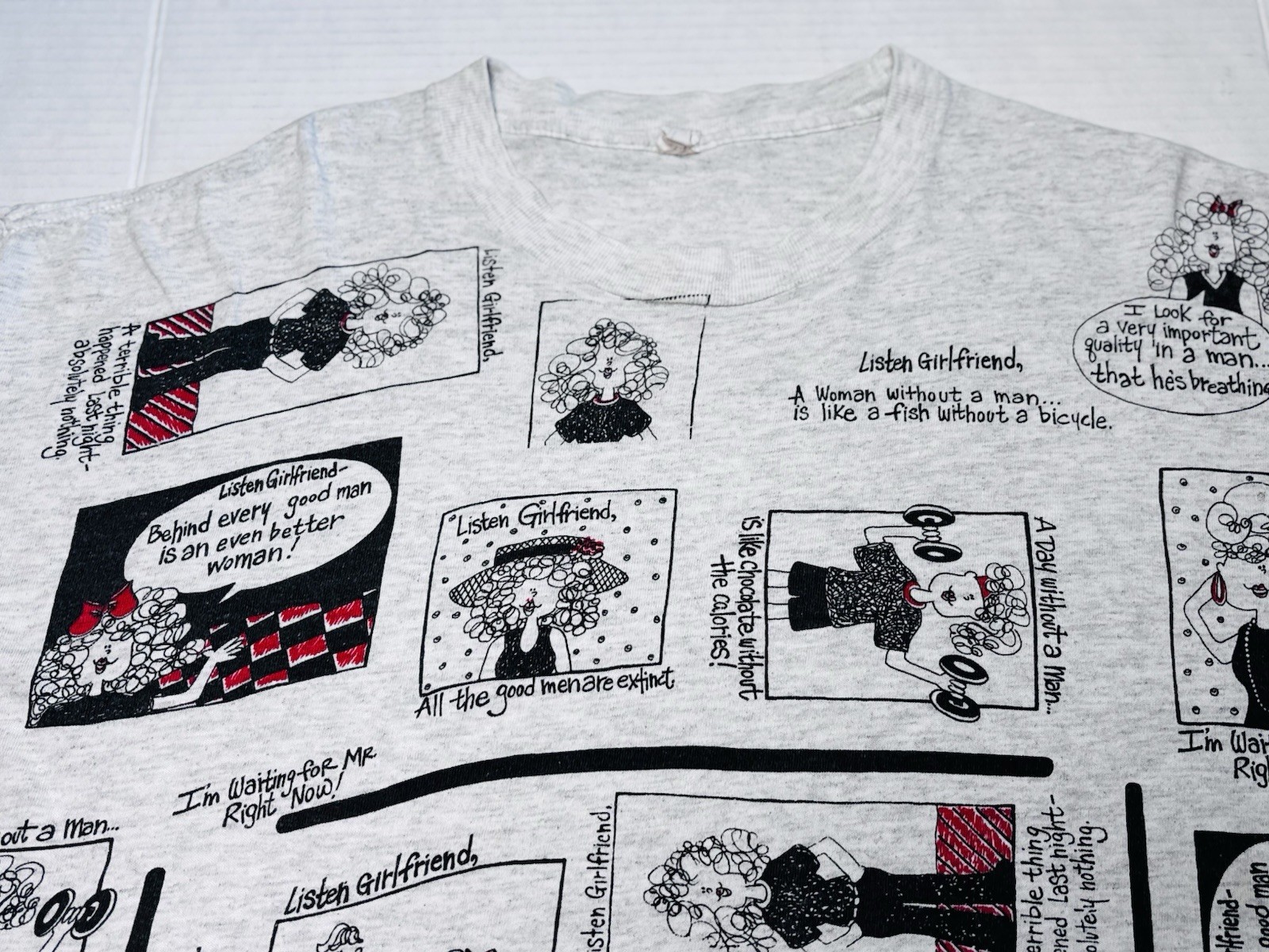 Vintage 90s Single Stitch AOP Comic Graphic T Shirt Oversized XL Humor Novelty gallery