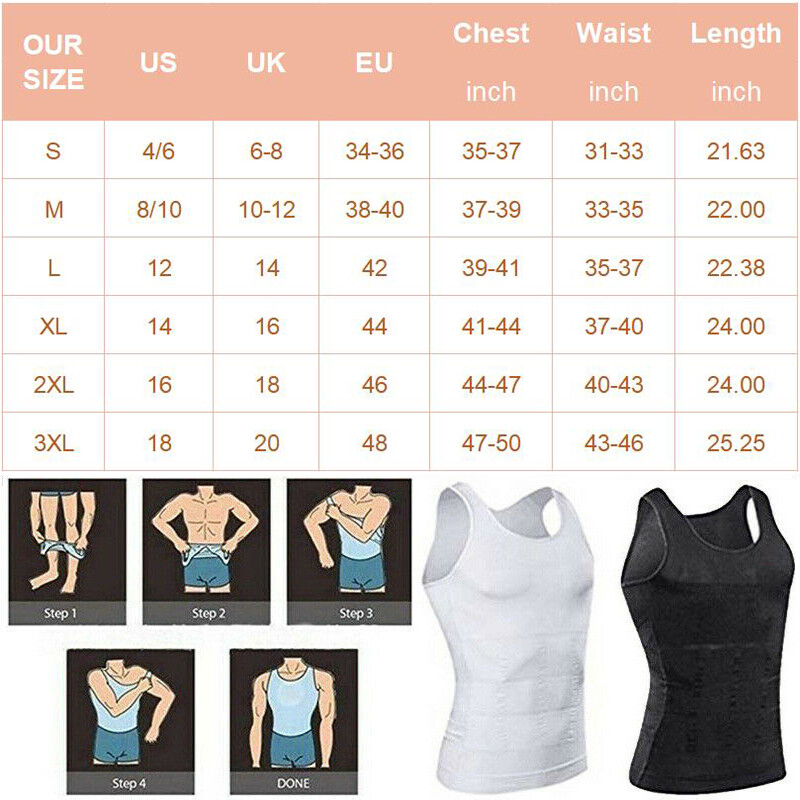 Mens Body Shaper Slimming Shirt Tummy Vest Compression Muscle Tank Top Shapewear gallery