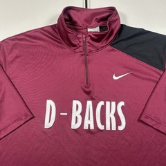 VTG Arizona Diamondbacks Team Nike Quarter Zip Pullover Shirt Dugout Jersey Lg