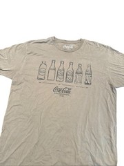 Coca-Cola Bottle Evolution Graphic T-Shirt XL Beige Tan Officially Licensed