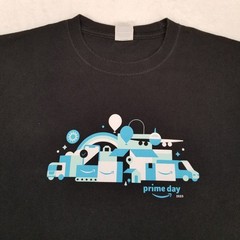 Amazon Prime Day 2023 Men’s Black Graphic T-Shirt Size XL Classic Casual