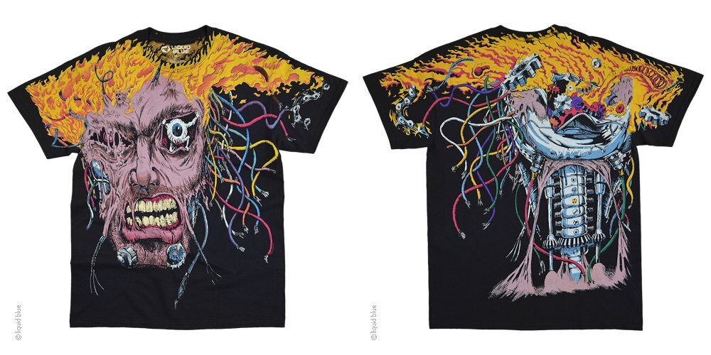 Overload Liquid Blue – Cyer Punk Overdrive Mens T-shirt -NEW
