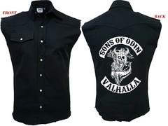 SONS OF ODIN VALHALLA/Worker/Viking/Celtic/Rock/Tribal/Work Shirt/Sleeveless/Top