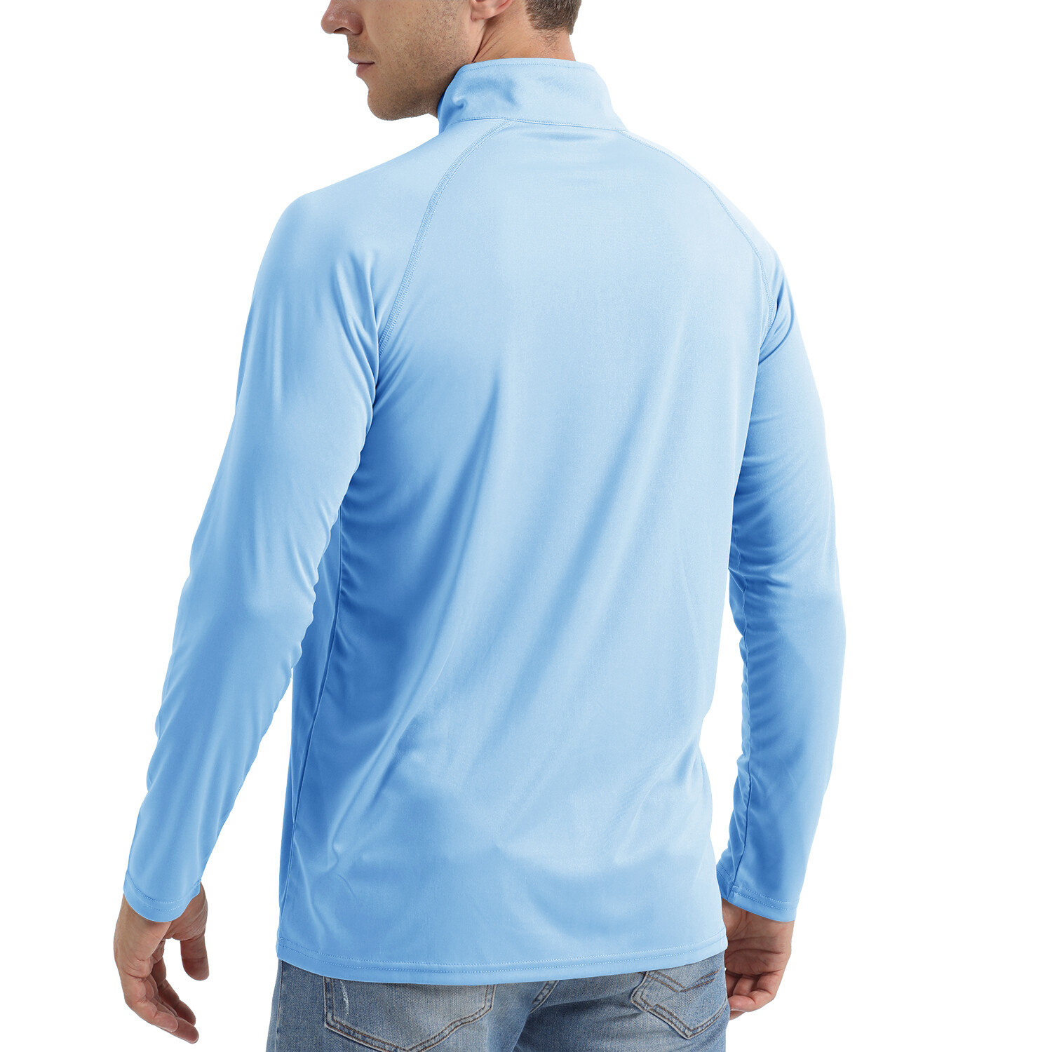 Men's UPF 50+ T-Shirt 1/4 Zip Up Sun Block UV Protection Outdoor Fishing Shirts gallery