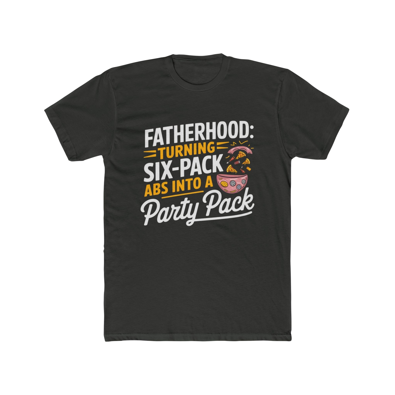 Fatherhood Turning Six Pack Abs into a Party Pack Funny Dad T-Shirt, Dad Tee