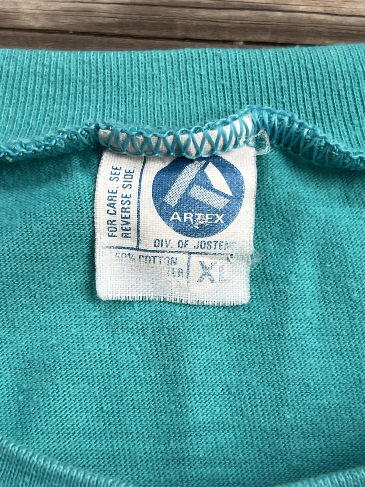 Vintage 80s Harvard University T Shirt Sz XL Artex Teal Blue USA Made 90s gallery