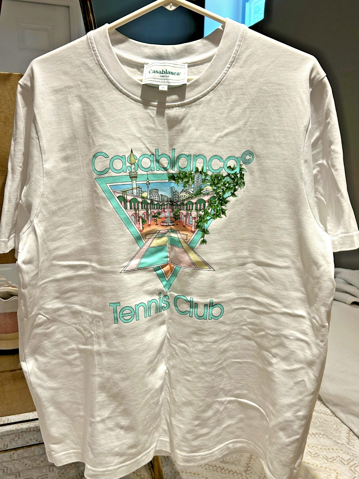 Casablanca Paris White Tennis Club Icon Printed T-Shirt W/ Sport Motif On Chest gallery