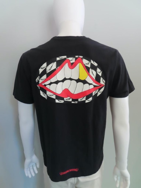 Chrome Hearts Black/Multicolor Lips Graphic Mens T-Shirt Size L gallery