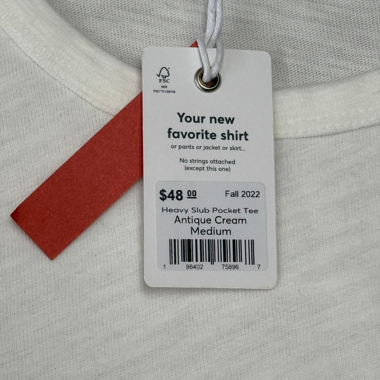 Marine Layer Heavy Slub Pocket Tee T-Shirt Mens Medium Antique Cream New NWT gallery