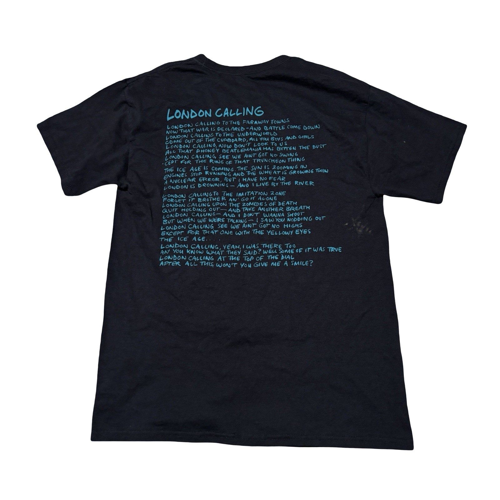 The Clash London Calling T Shirt Punk Shirt Black Size M 19 x 28 (Stained) gallery