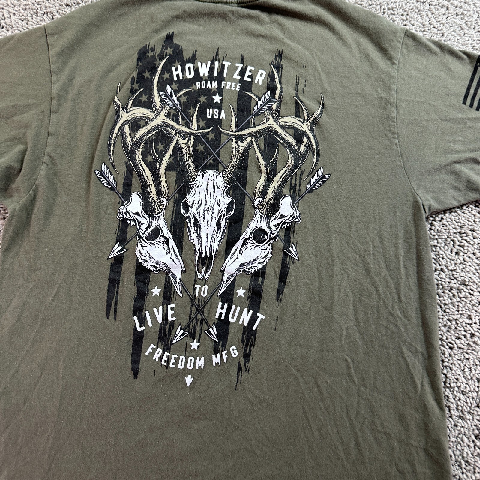 Howitzer Patriot MFG Shirt Mens Medium Green Live To Hunt Archery READ gallery