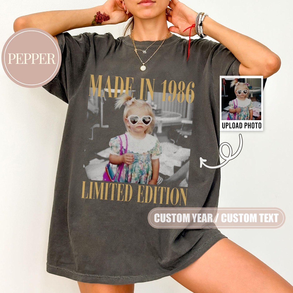 Personalized Vintage Photo Birthday T-Shirt Custom 30th And 40th Shirt Gift Idea