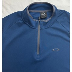 Oakley Mens Large Blue Quarter Zip Pullover Regular Fit Long Sleeve Mock Neck