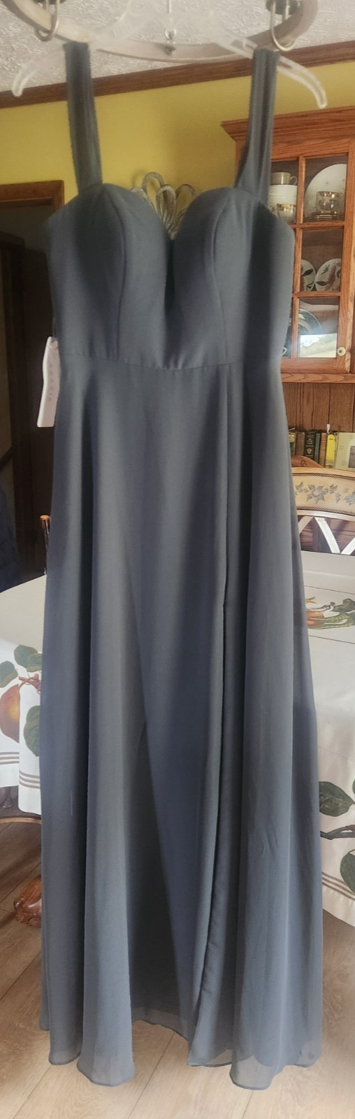 Azazie Bridesmaids Pewter Grey Dress Size A6