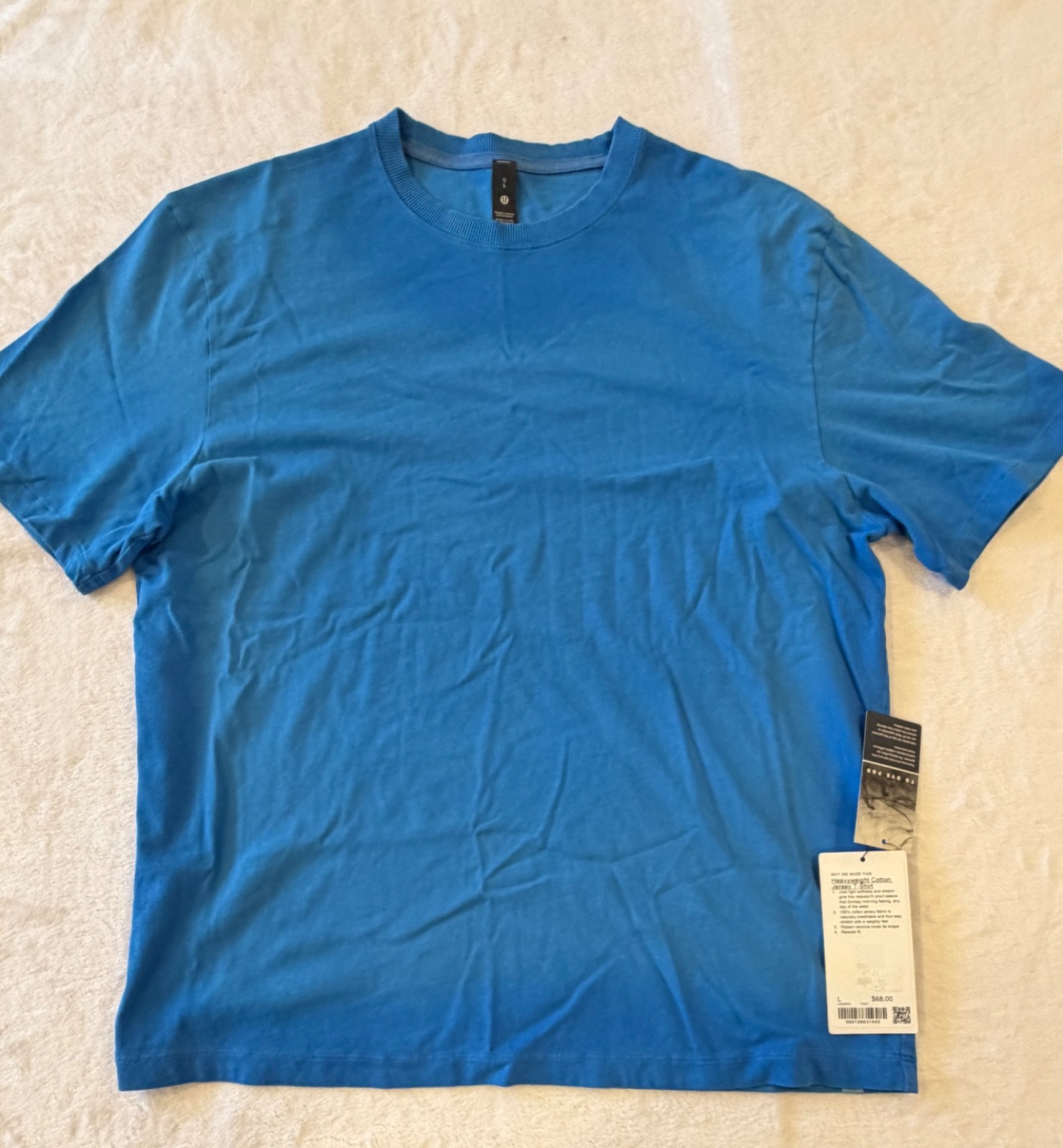 Lululemon Cotton Jersey T-Shirt FDAP Size Large Fade Dye Corn Flower Blue gallery
