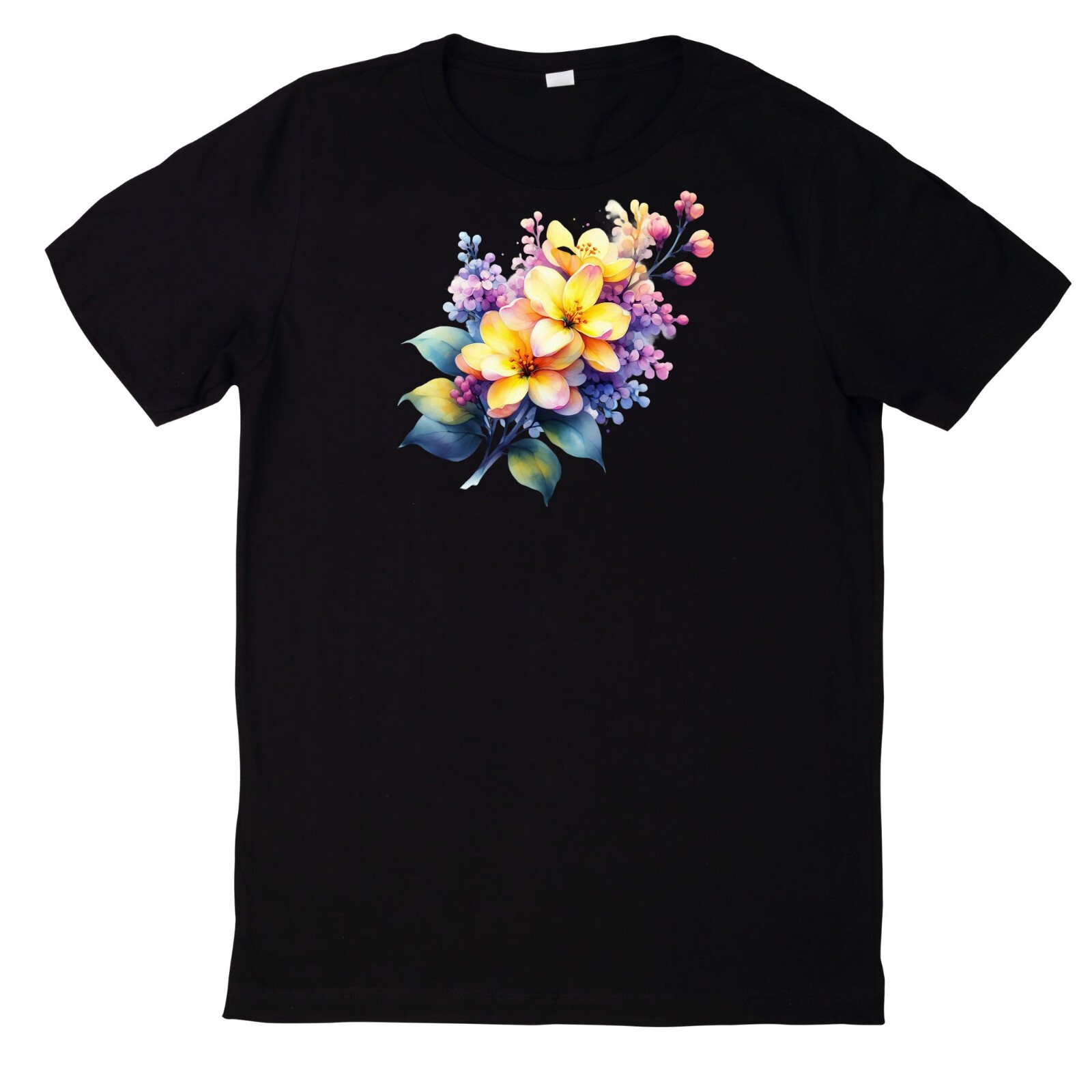 Spring Flowers Print Cotton T-Shirt